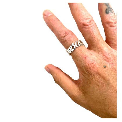 Heirloom for Kim Meshces in honor of his late Grandfather Arnold Mesches art artist ring by Ambie Stapleton 3d Printed handmade custom jewelry sterling silver 